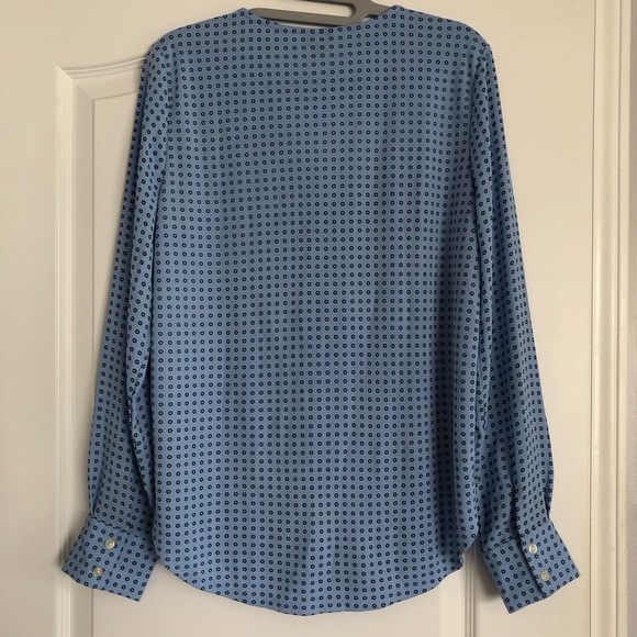 Ann Taylor Blue Pleat Front Top - Picture 4 of 5